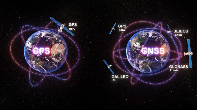 مقایسه دقت GNSS با GPS در شرایط سخت مثل تونل یا کوهستان